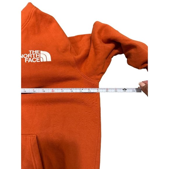 THE NORTH FACE GRAPHIC PRINT ORANGE HOODIE MENS SMALL | E2 - Picture 5 of 6